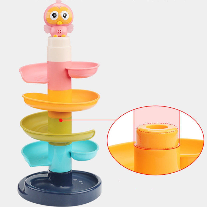 Baby Puzzle Fun Track Sliding Ball Tower Building Block Toy