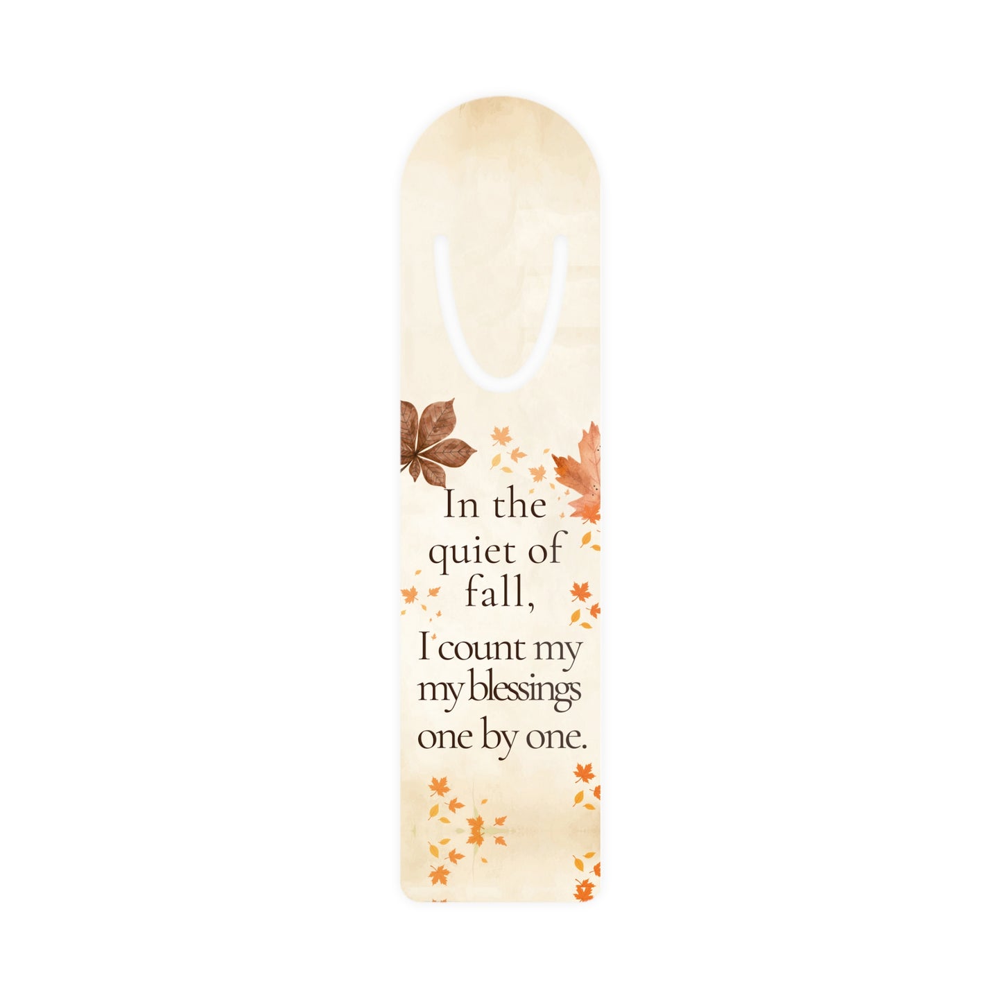 Autumn Blessings Aluminum Bookmark – Fall Quote Gift for Book Lovers