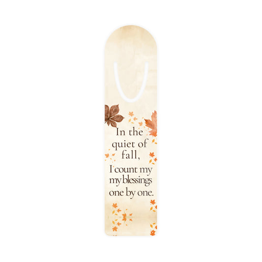 Autumn Blessings Aluminum Bookmark – Fall Quote Gift for Book Lovers