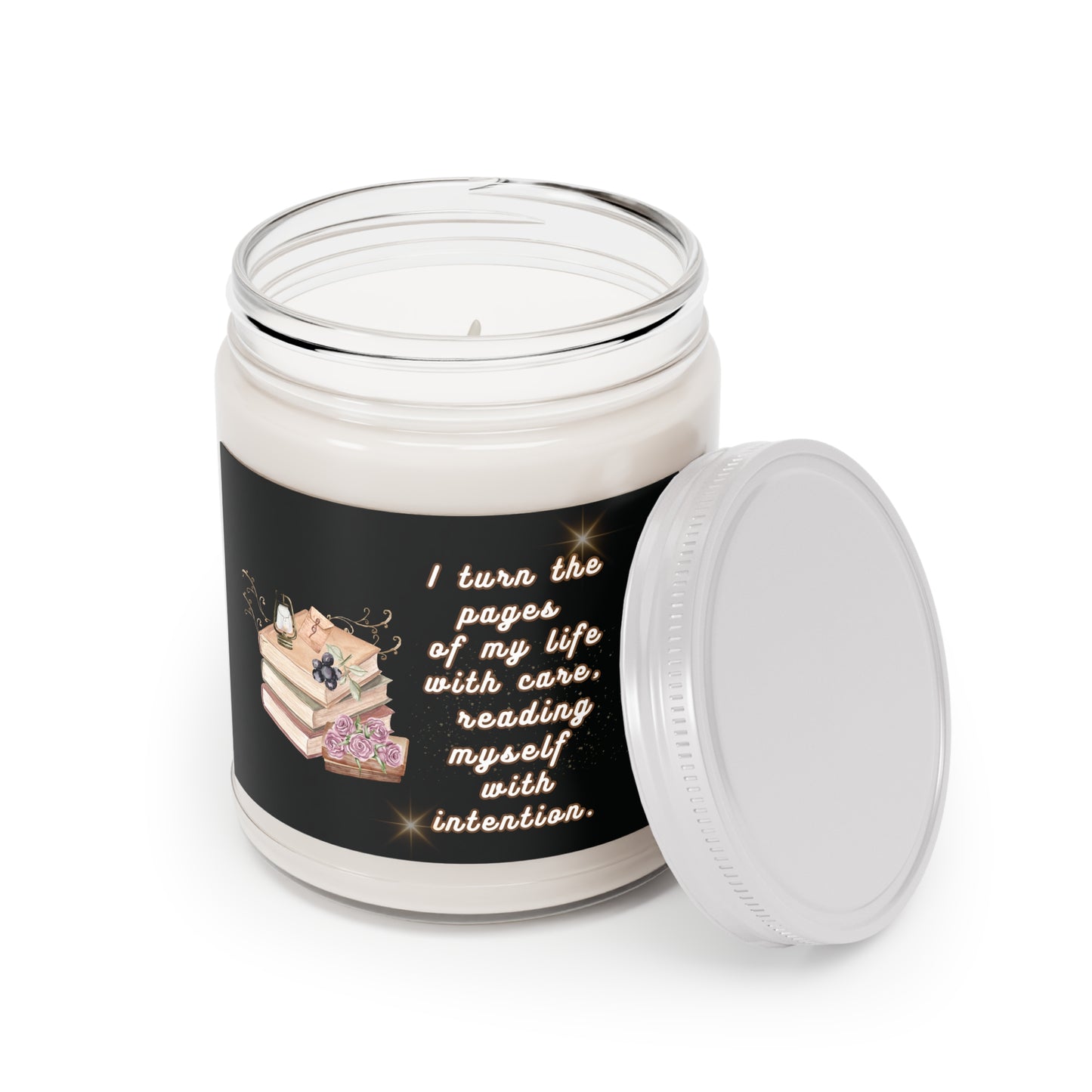Reading Intention Soy Candle — 9oz Scented Jar with White Lid