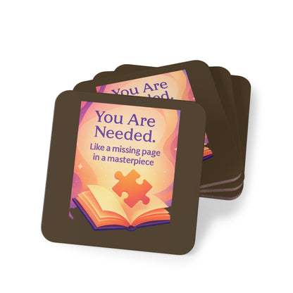 Missing Pages of Your Table Story — Inspirational Black Drink Coasters