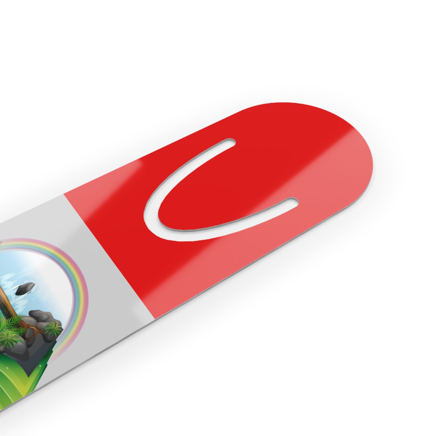Red Aluminium Bookmark — Books Are Like Waterfalls