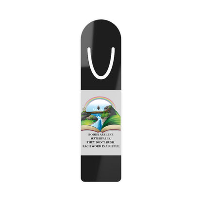 Black Aluminium Bookmark — Books Are Like Waterfalls