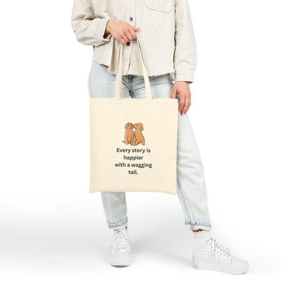 Every Story Is Happier With a Wagging Tail — Loyal Companion Dogs Cotton Canvas Tote Bag