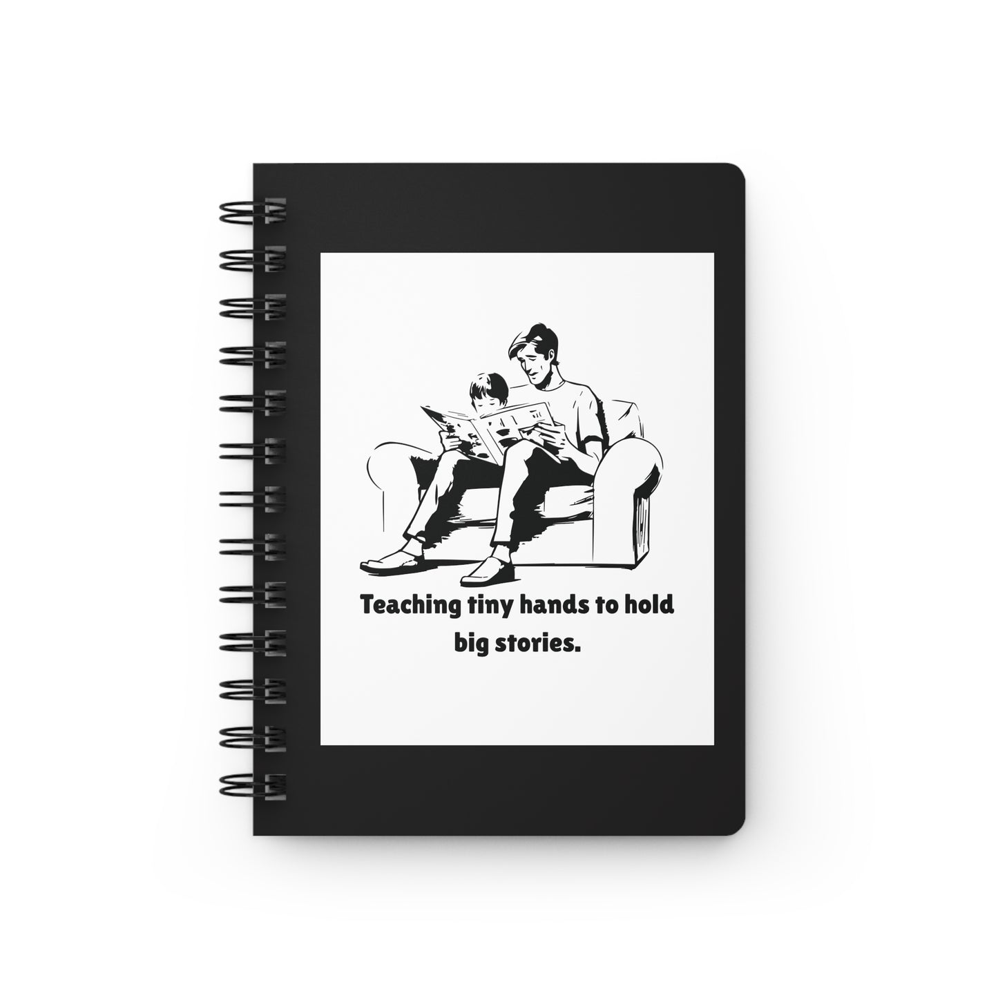 Teaching Tiny Hands to Hold Big Stories — Reading Together Spiral Notebook for Writing & Quiet Moments (Black Cover)