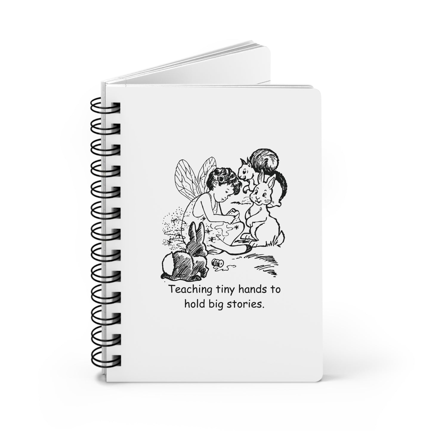 Teaching Tiny Hands to Hold Big Stories — Fairy Tale Spiral Notebook for Writing & Quiet Moments (White Cover)