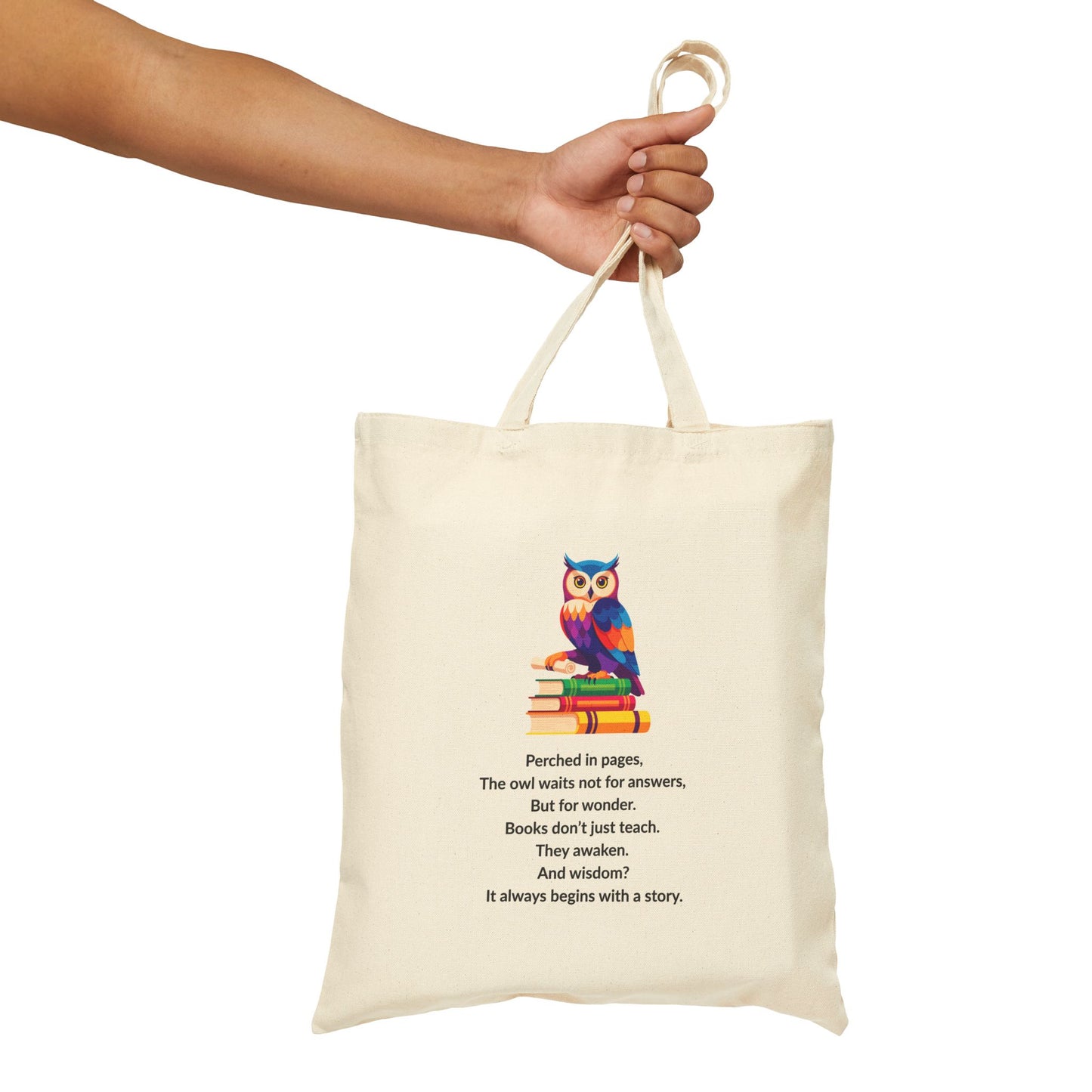 The Owl Who Carries Stories — A Tote for Readers and Dreamers