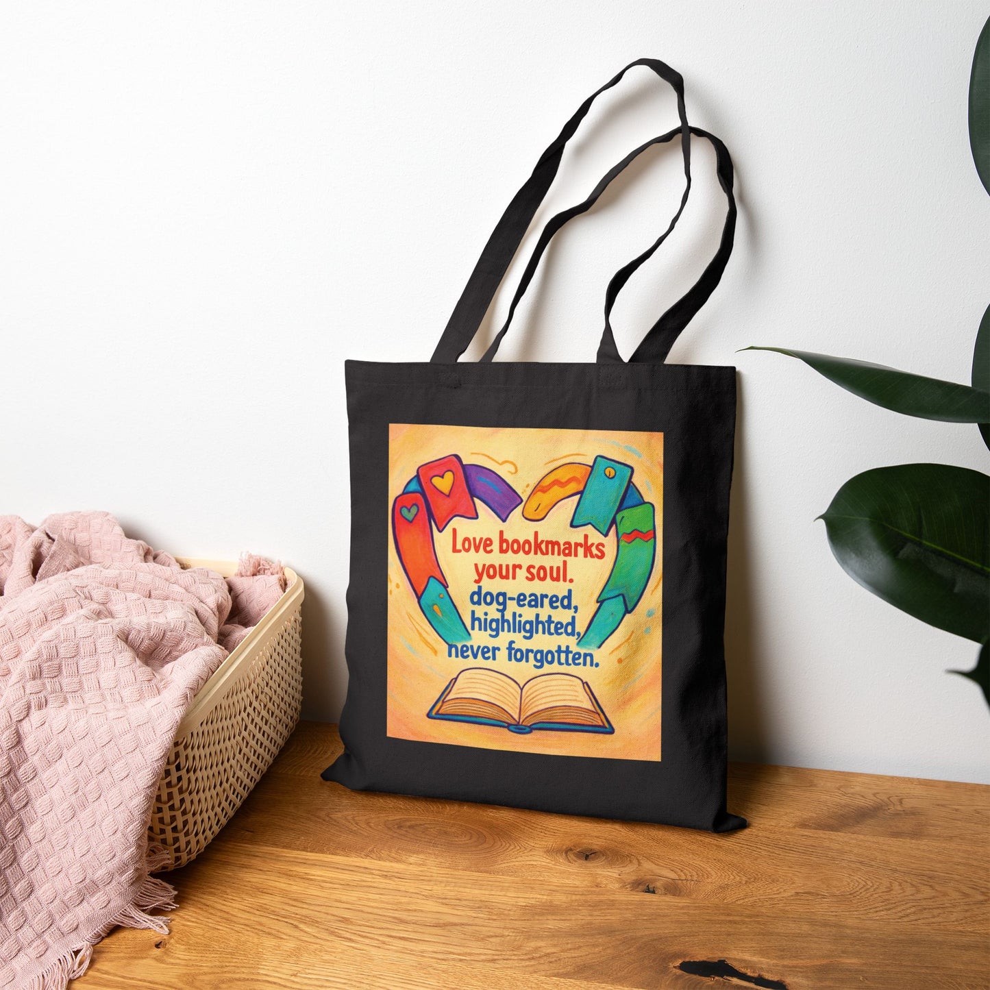 Love Bookmarks Your Soul… — Book Lover Cotton Canvas Tote Bag