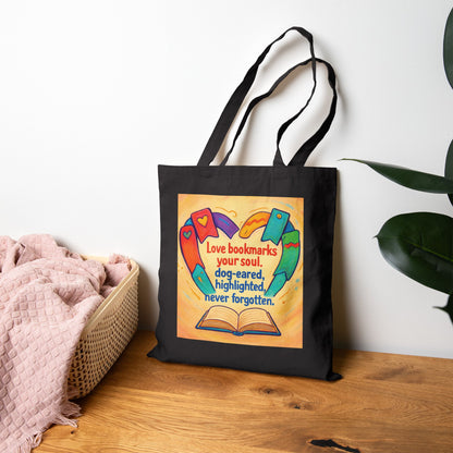 Love Bookmarks Your Soul… — Book Lover Cotton Canvas Tote Bag