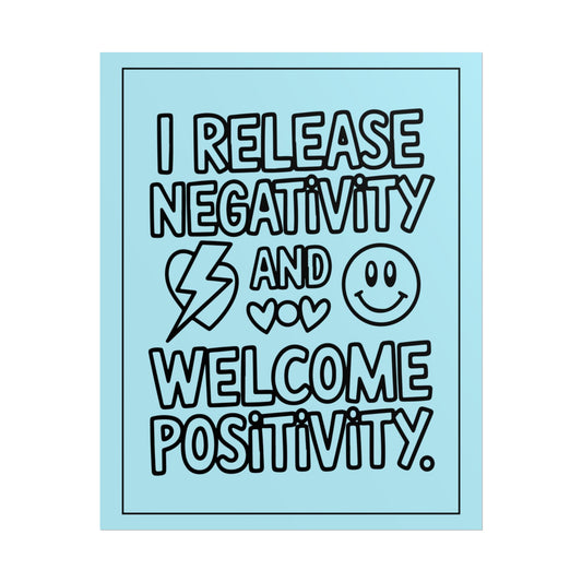 Affirmation Poster – I Release Negativity and Welcome Positivity"