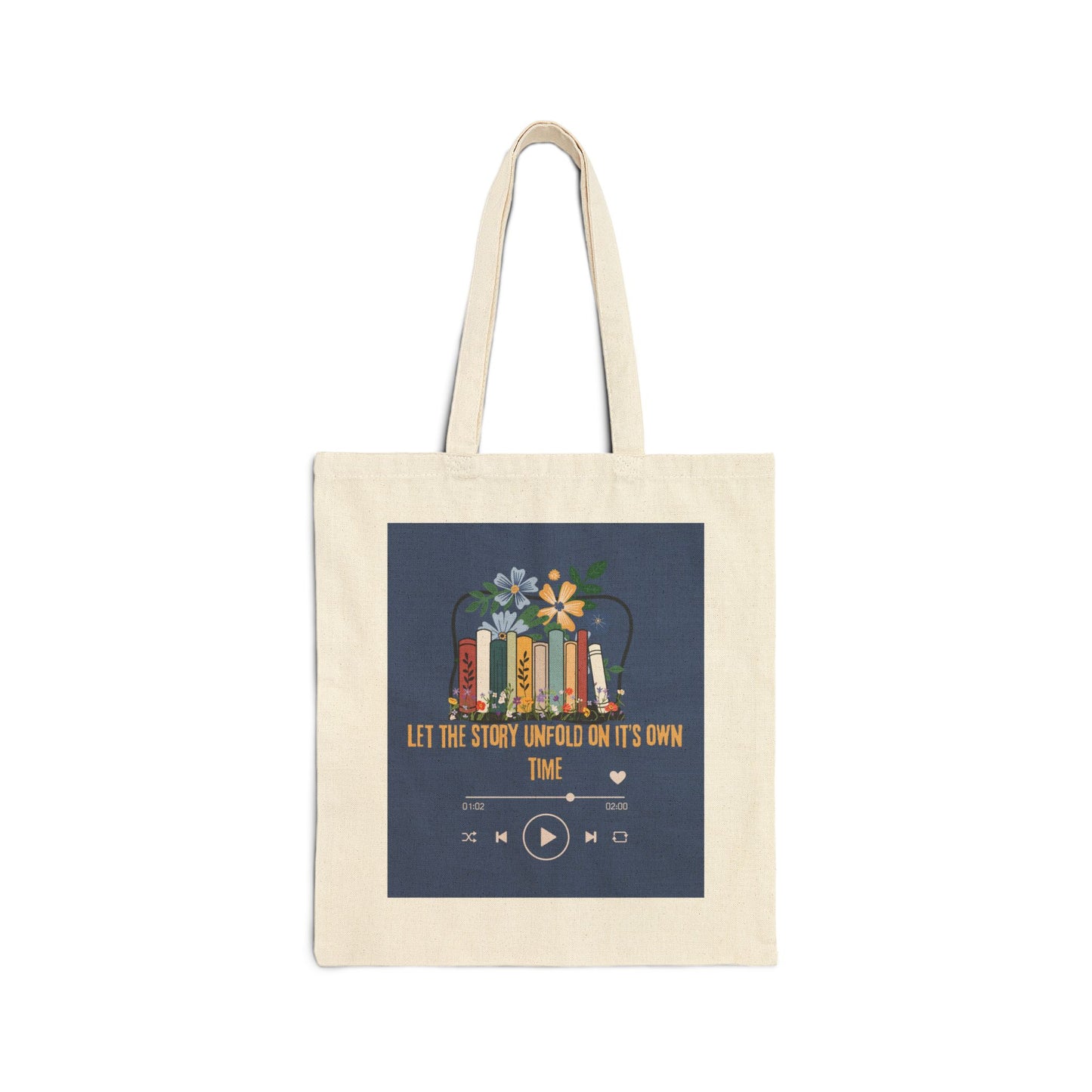Cotton Canvas Tote Bag Let the Story Unfold Book Lover Everyday Tote