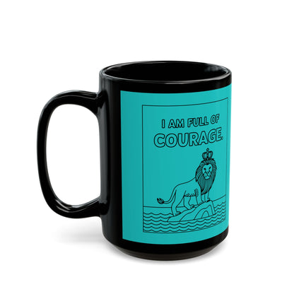 Teal  Full of Courage Lion Affirmation Mug