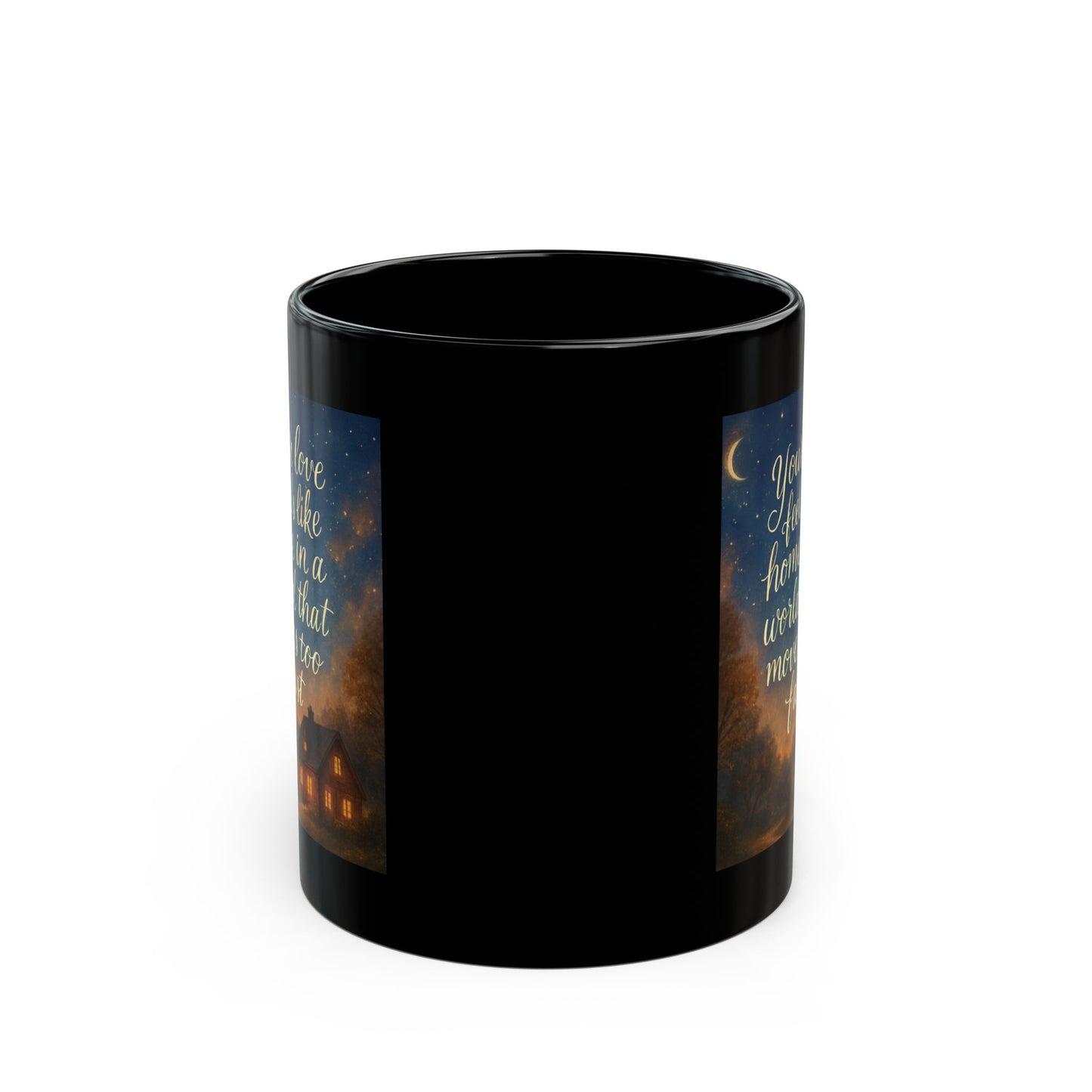 11oz Cosy Night Cottage Mug — “Your Love Feels Like Home in a World That Moves Too Fast”
