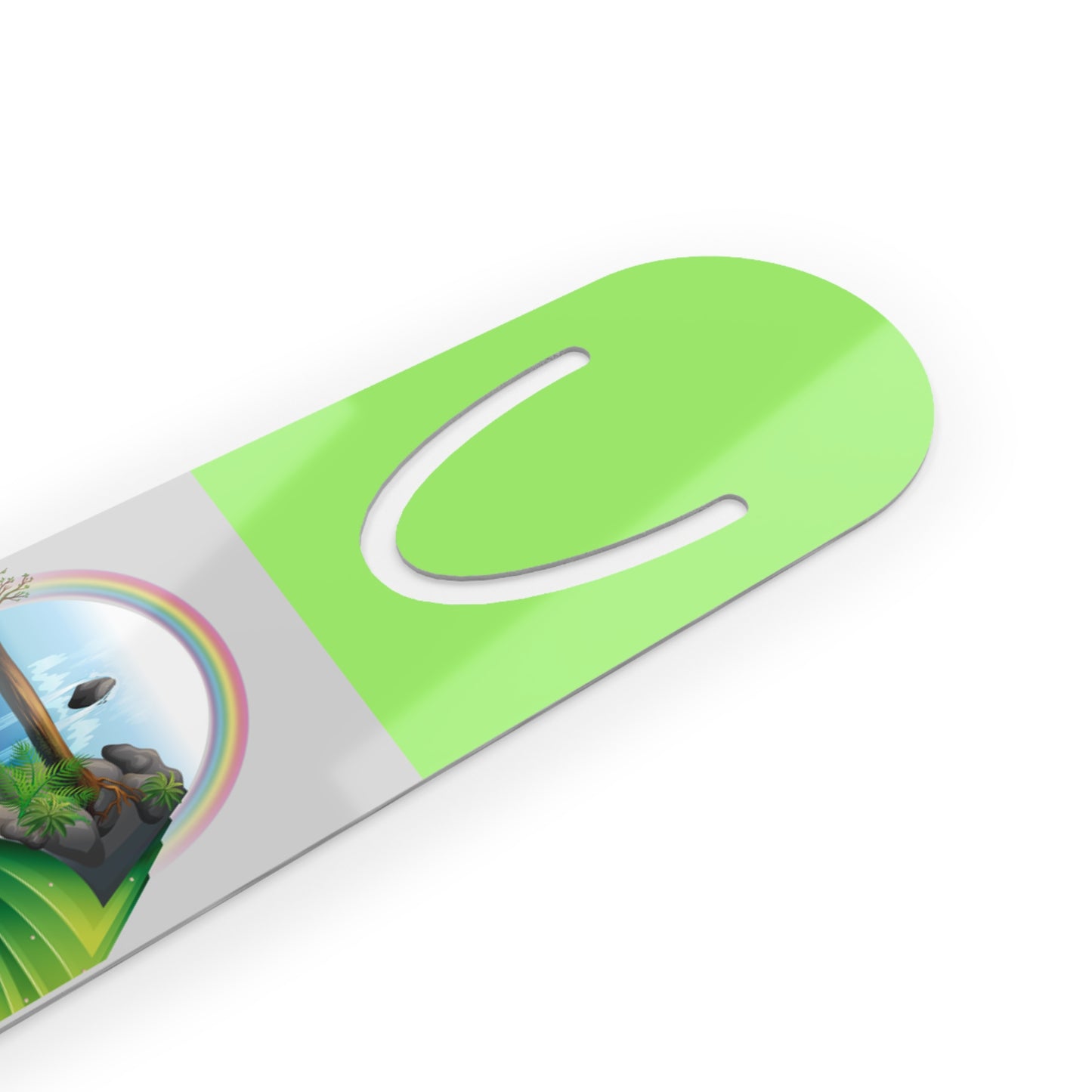 Green Aluminium Bookmark — Books Are Like Waterfalls