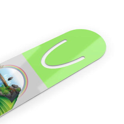 Green Aluminium Bookmark — Books Are Like Waterfalls