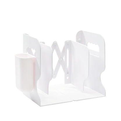 Retractable Bookends with Pen Holder Adjustable Heavy Duty Desk Organizer