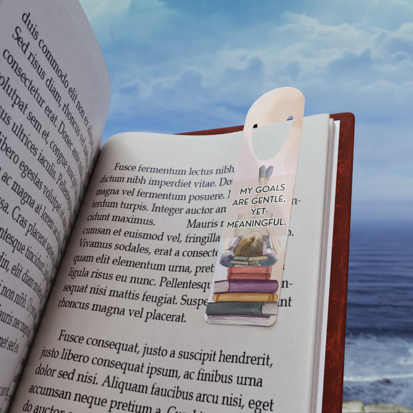 'My Goals Are Gentle, Yet Meaningful' Book Lover Metal Bookmark