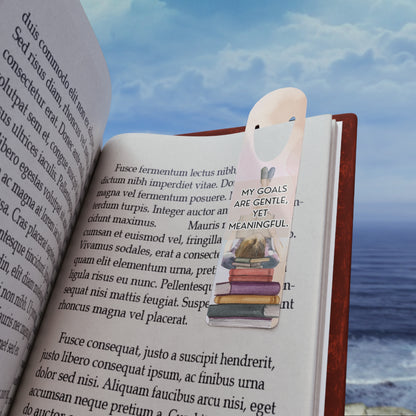 'My Goals Are Gentle, Yet Meaningful' Book Lover Metal Bookmark