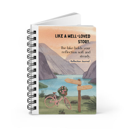 Reflection Journal — Spiral Bound Travel-Inspired Notebook with "Like a Well-Loved Story" Quote