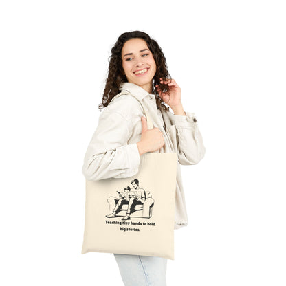 Teaching Tiny Hands to Hold Big Stories — Reading Together Cotton Canvas Tote Bag