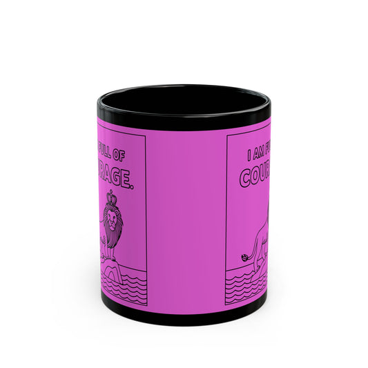 Pink Full of Courage Lion Affirmation Mug