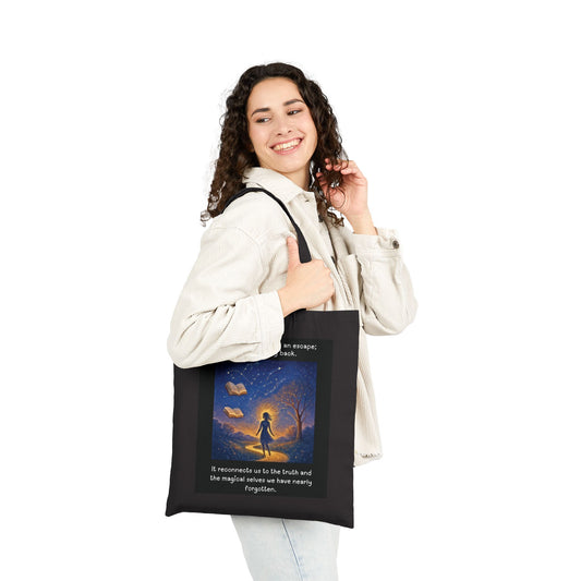 Reading Is a Journey Back Canvas Tote Bag | Inspirational Book Lover Tote
