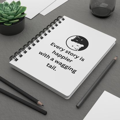 Every Story Is Happier With a Wagging Tail — Yin Yang Dogs Spiral Notebook for Writing & Quiet Moments (White Cover)