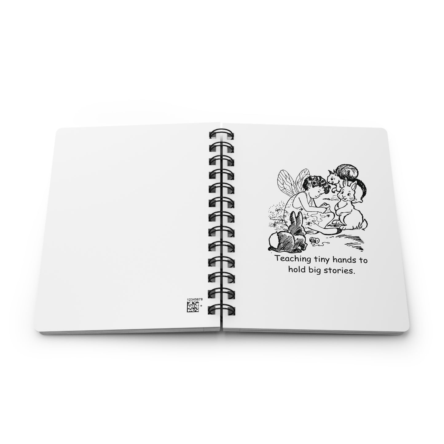 Teaching Tiny Hands to Hold Big Stories — Fairy Tale Spiral Notebook for Writing & Quiet Moments (White Cover)