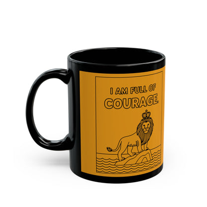 Yellow Full of Courage Lion Affirmation Mug