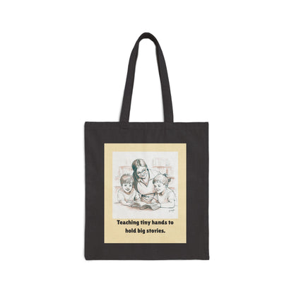 Teaching Tiny Hands to Hold Big Stories — Storytime Learning Cotton Canvas Tote Bag