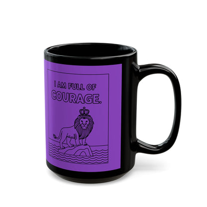 Purple Full of Courage Lion Affirmation Mug