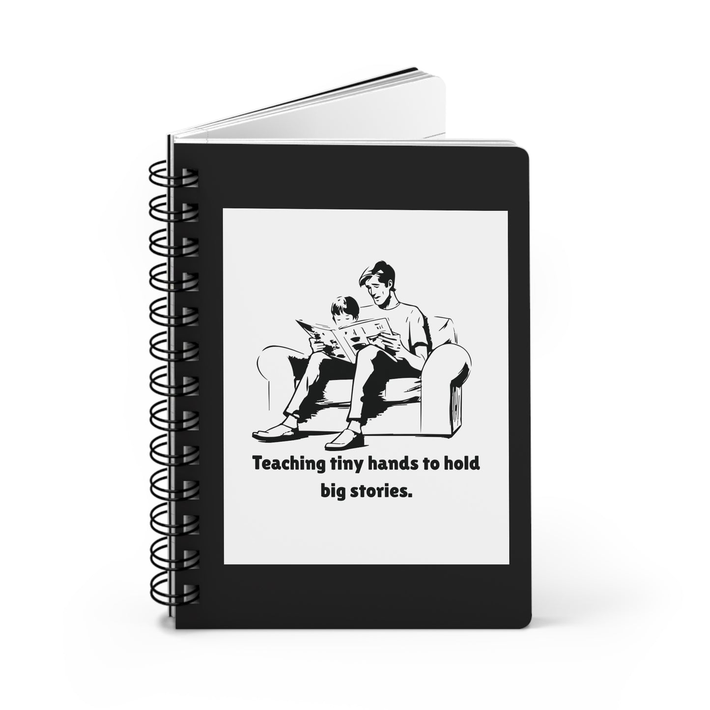 Teaching Tiny Hands to Hold Big Stories — Reading Together Spiral Notebook for Writing & Quiet Moments (Black Cover)