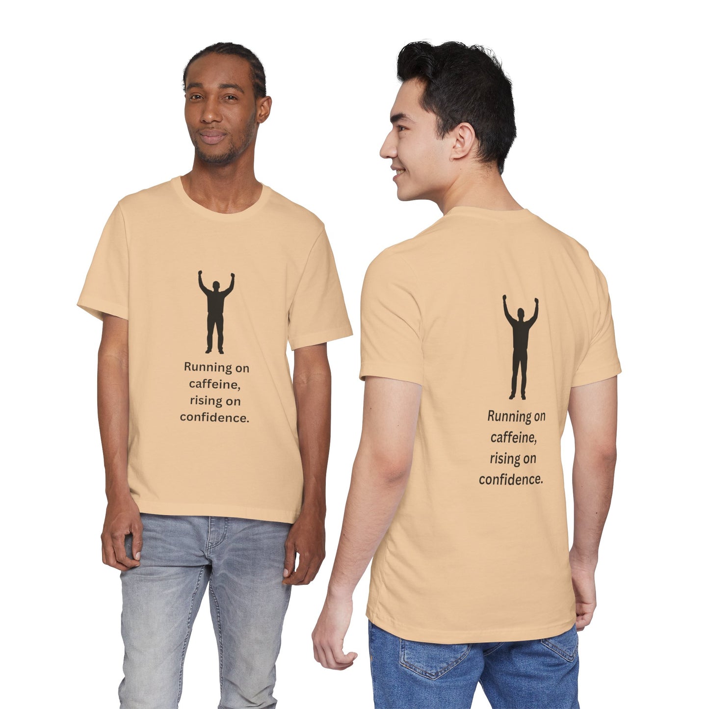 Running on Caffeine, Rising on Confidence – Empowered Man Jersey Short Sleeve Tee