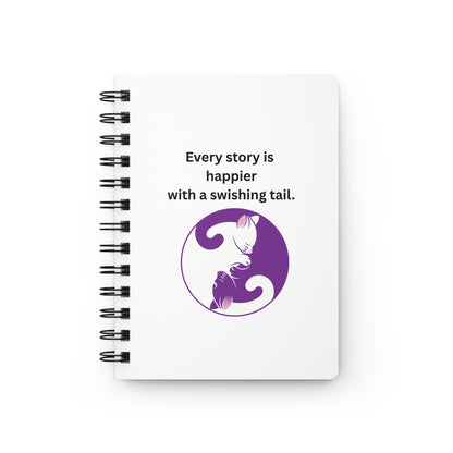Every Story Is Happier With a Swishing Tail — Yin Yang Cats Spiral Notebook for Writing & Quiet Moments (White Cover)