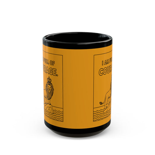 Yellow Full of Courage Lion Affirmation Mug