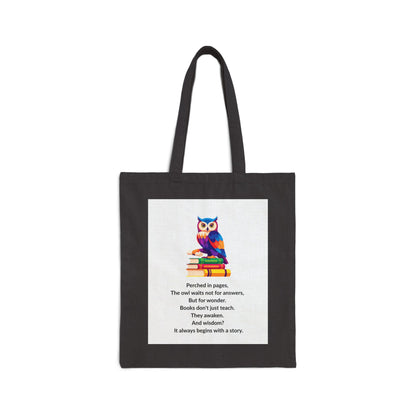The Owl Who Carries Stories — A Tote for Readers and Dreamers