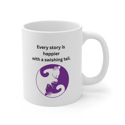 Every Story Is Happier With a Swishing Tail — Yin Yang Cats Ceramic Coffee Mug