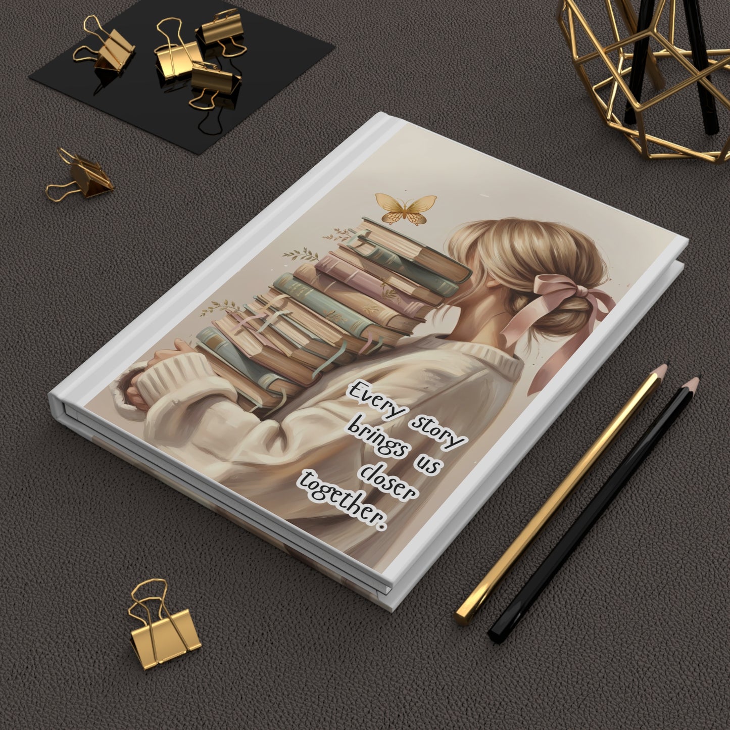 Hardcover Booklover Journal Cozy Reading Notebook Inspirational Quote