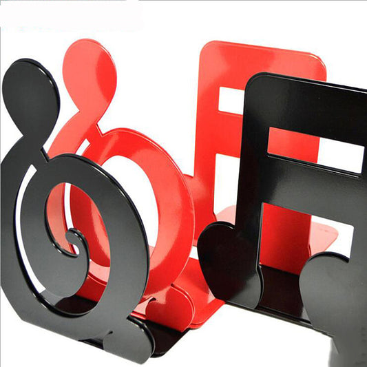 Musical Note Metal Book Stand Decorative Bookend for Desk Shelf Reading Display