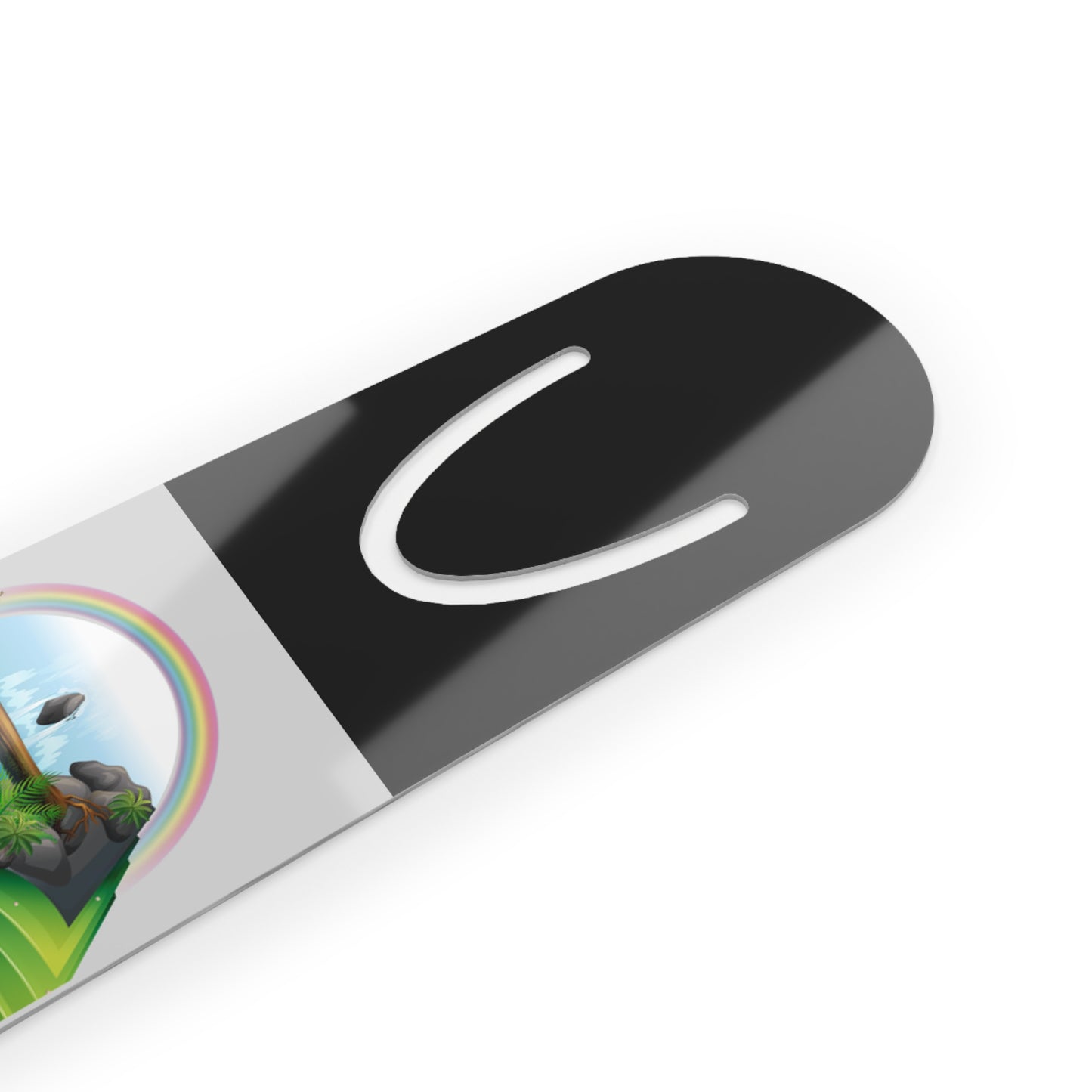 Black Aluminium Bookmark — Books Are Like Waterfalls