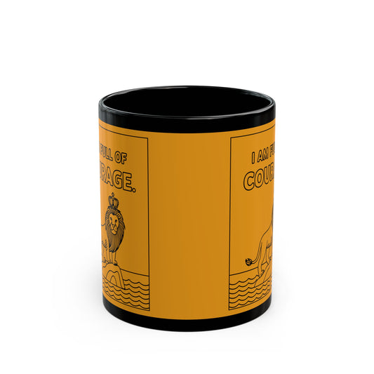 Yellow Full of Courage Lion Affirmation Mug