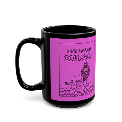 Pink Full of Courage Lion Affirmation Mug
