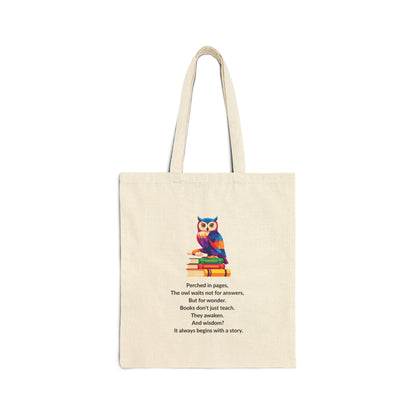 The Owl Who Carries Stories — A Tote for Readers and Dreamers