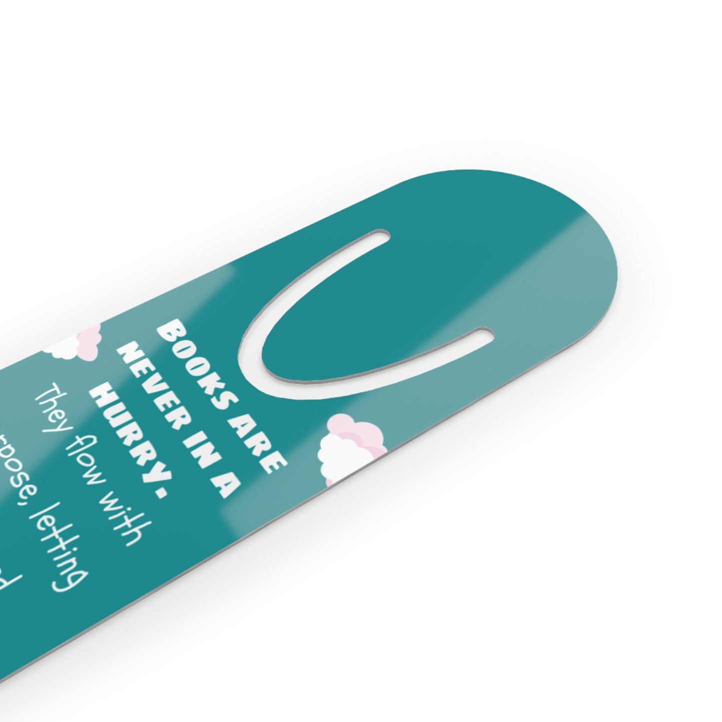 Books Are Never in a Hurry Aluminum Bookmark Elegant Minimalist Reading Accessory