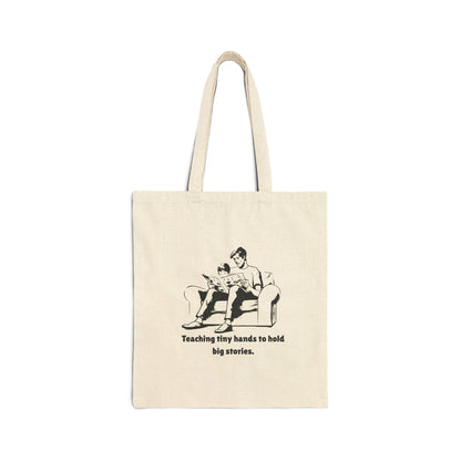 Teaching Tiny Hands to Hold Big Stories — Reading Together Cotton Canvas Tote Bag