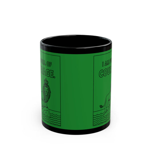 Green Full of Courage Lion Affirmation Mug