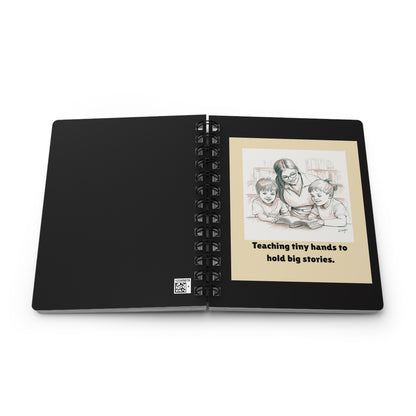 Teaching Tiny Hands to Hold Big Stories — Storytime Learning Spiral Notebook for Writing & Quiet Moments (Black Cover)