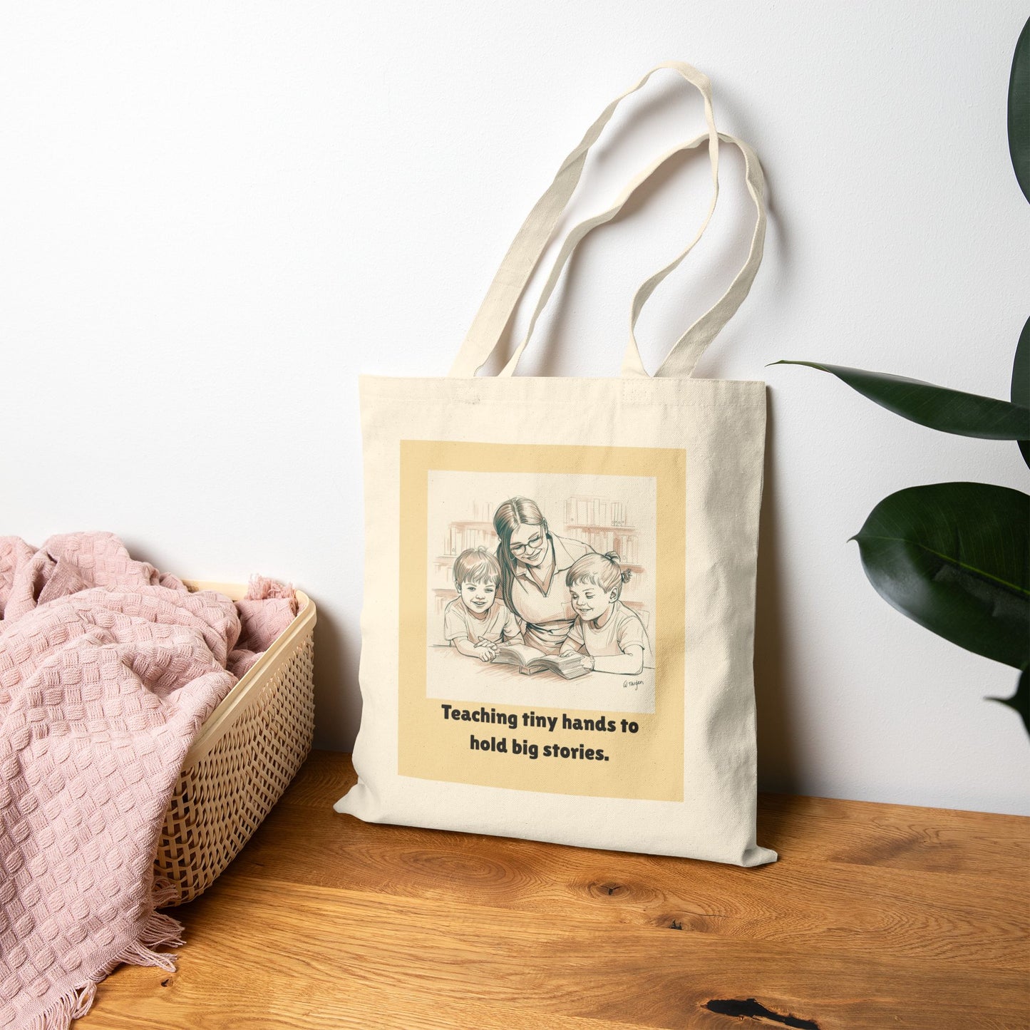 Teaching Tiny Hands to Hold Big Stories — Storytime Learning Cotton Canvas Tote Bag