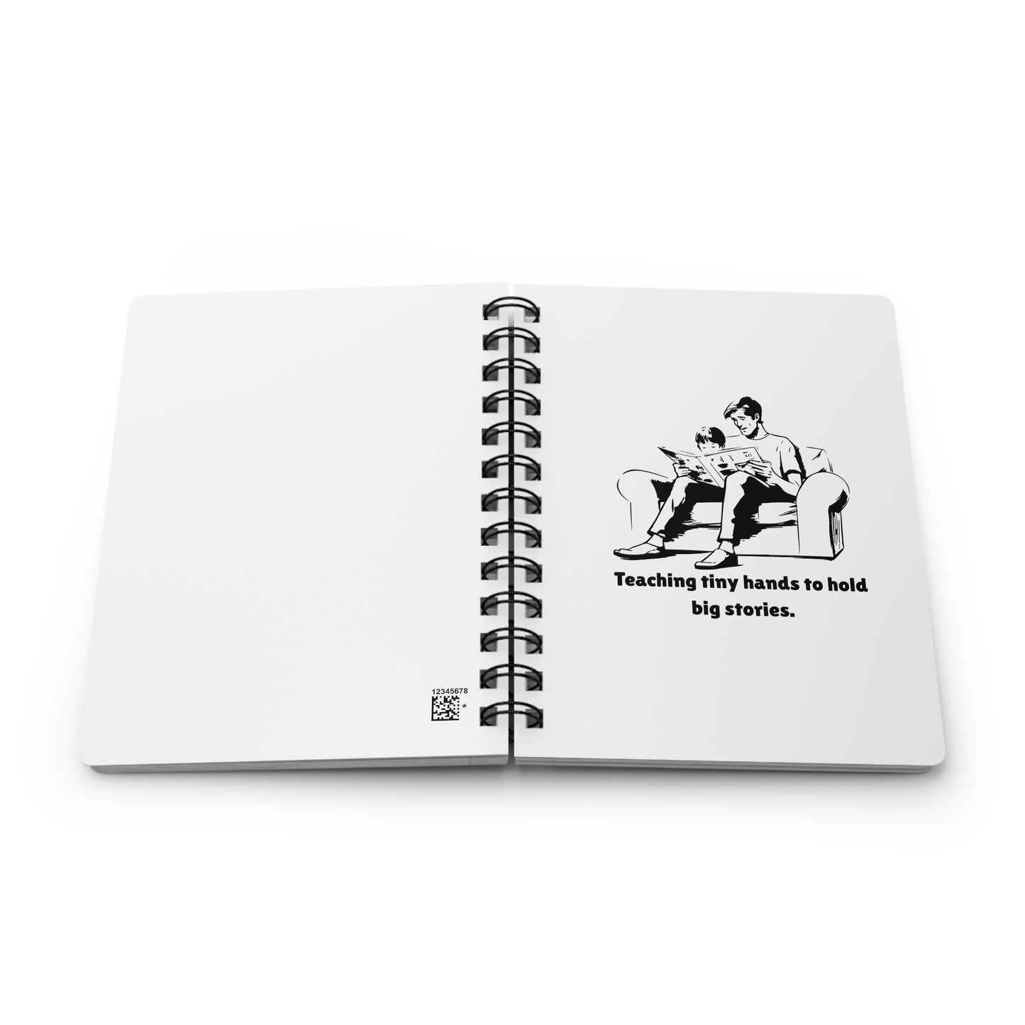 Teaching Tiny Hands to Hold Big Stories — Reading Together Spiral Notebook for Writing & Quiet Moments (White Cover)