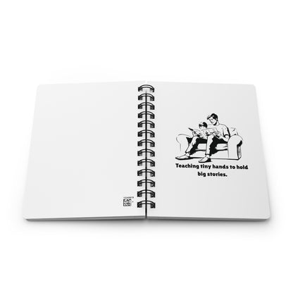 Teaching Tiny Hands to Hold Big Stories — Reading Together Spiral Notebook for Writing & Quiet Moments (White Cover)